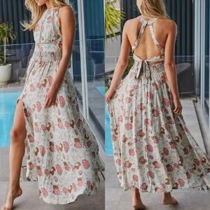 Abel The Label Maxi Floral Dress with open back